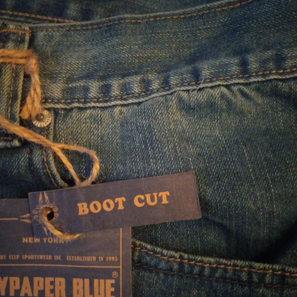 FlyPaper Blue Color Men Bootcut Jeans Size 46X30 Brand New Cozy Casual Outdoors - Picture 7 of 11